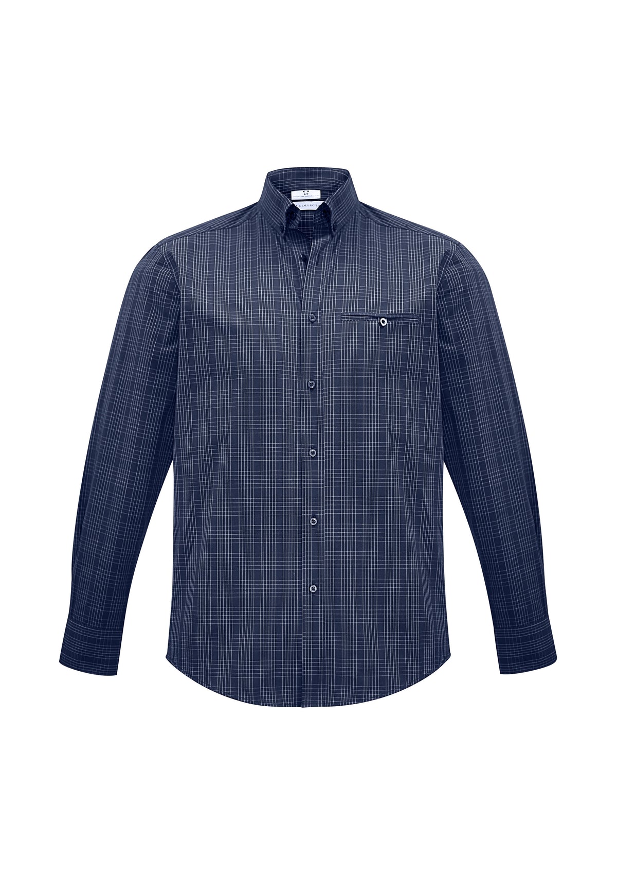 Harper Mens Long Sleeve Shirt - Ink/Silver - Front