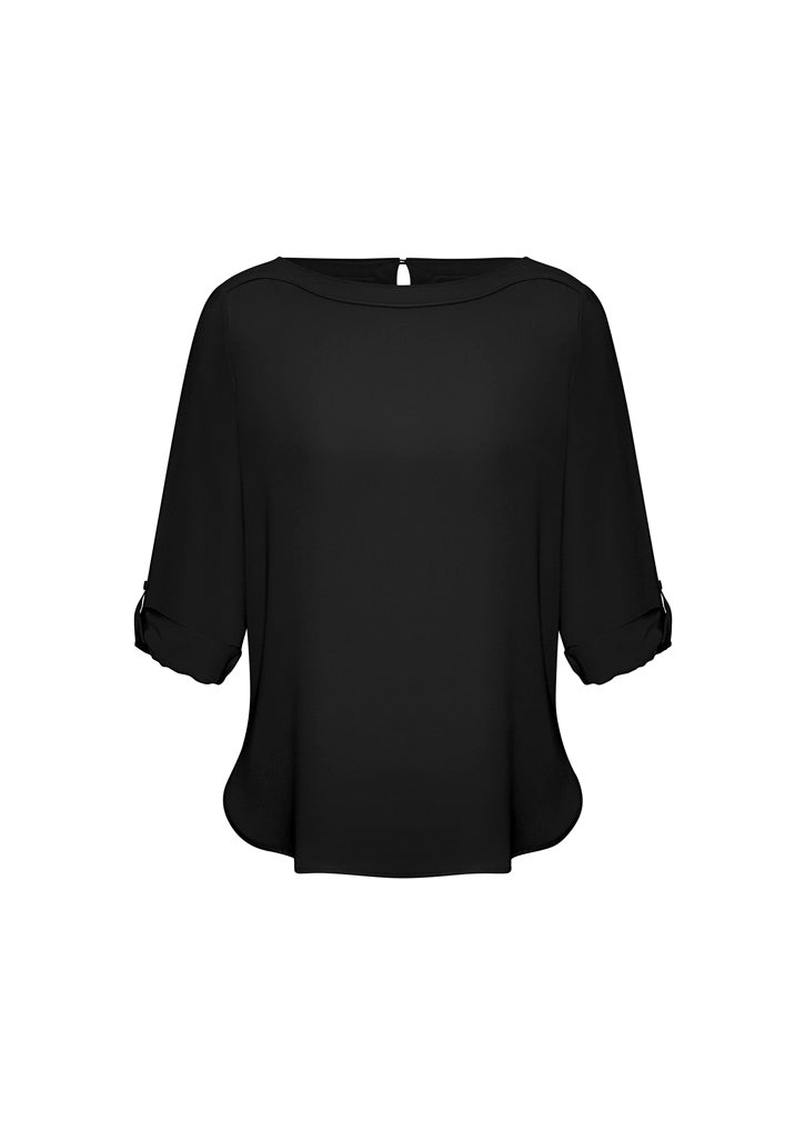 Madison Womens Boatneck Top - Black - View