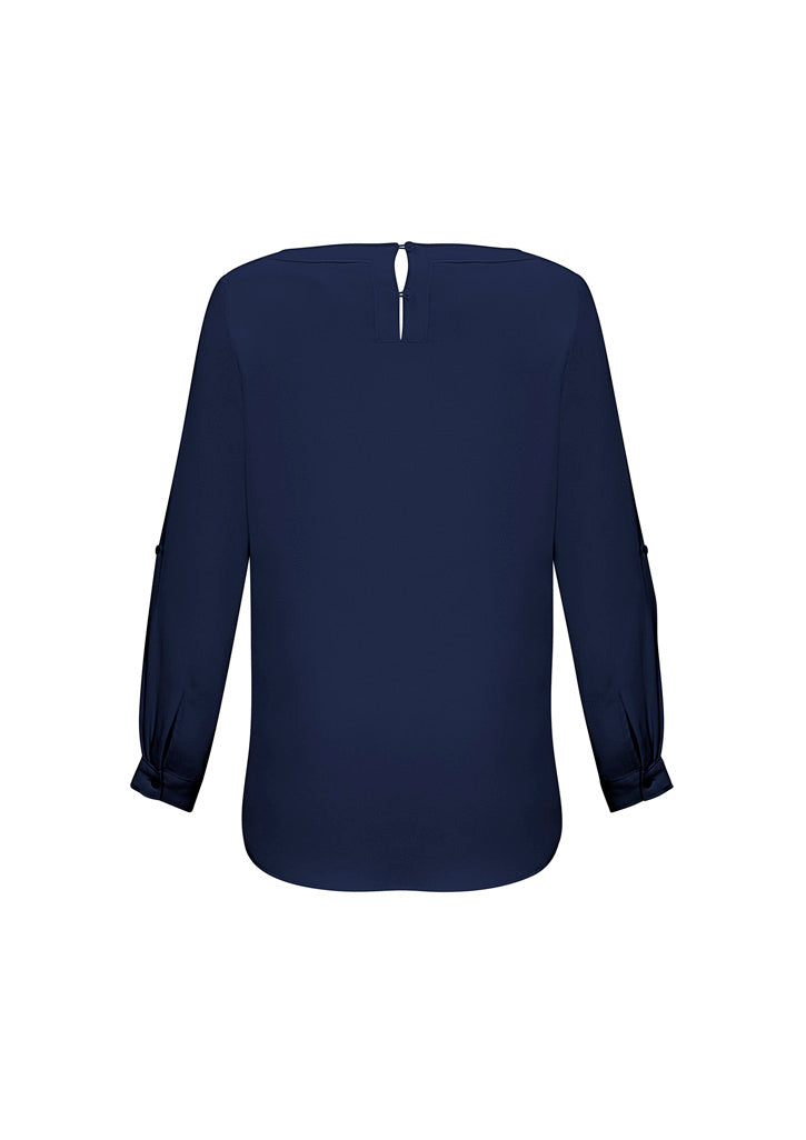 Madison Womens Boatneck Top - Midnight Blue - Back