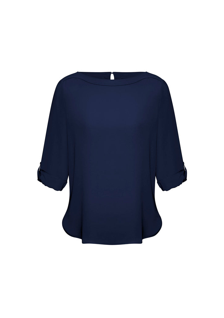 Madison Womens Boatneck Top - Midnight Blue - View