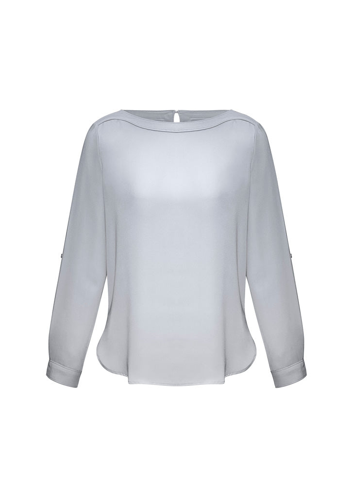 Madison Womens Boatneck Top - Silver Mist - Front