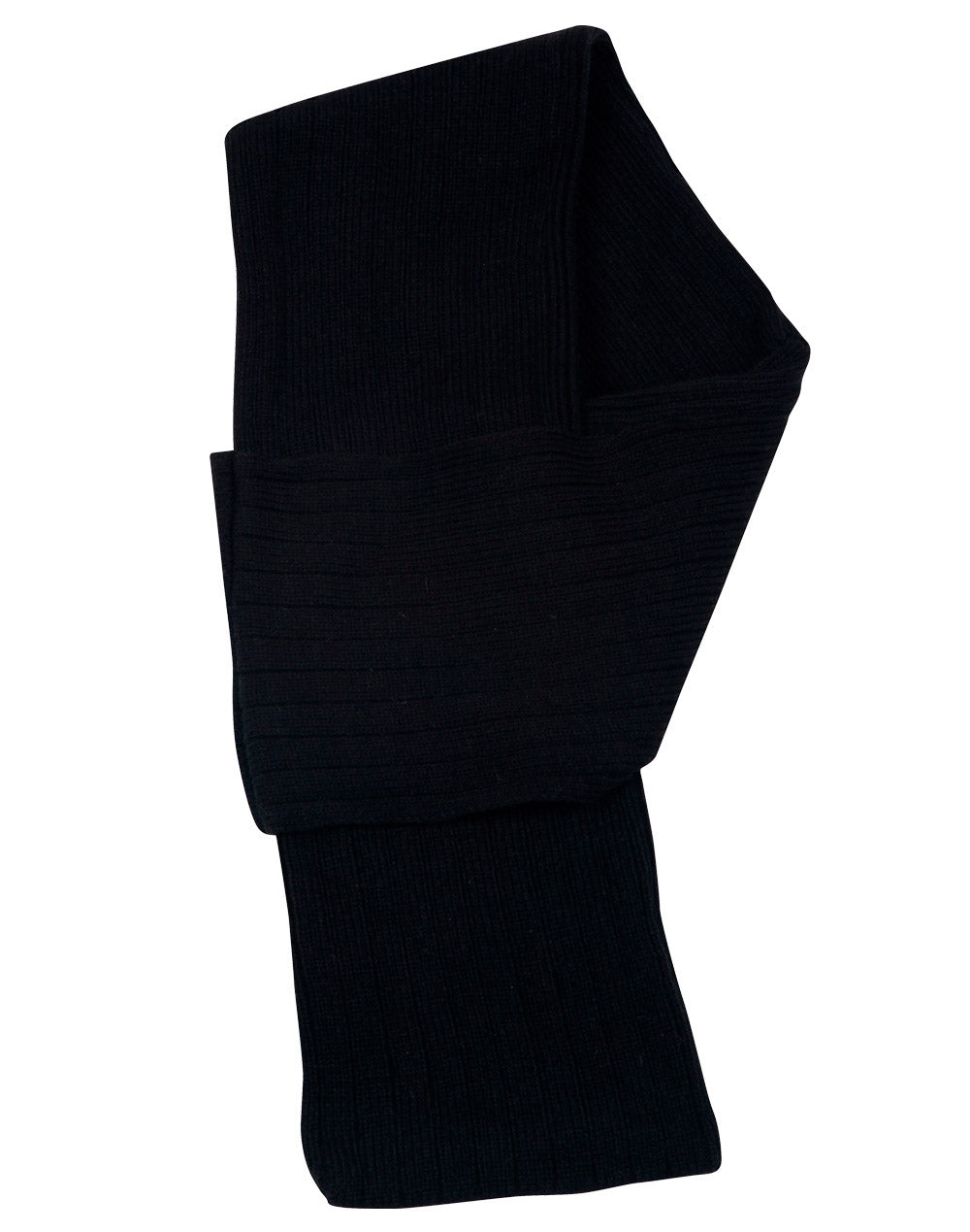 Cable Knit Scarf - Black - Front
