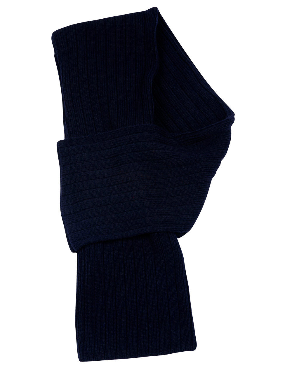 Cable Knit Scarf - Navy - Front