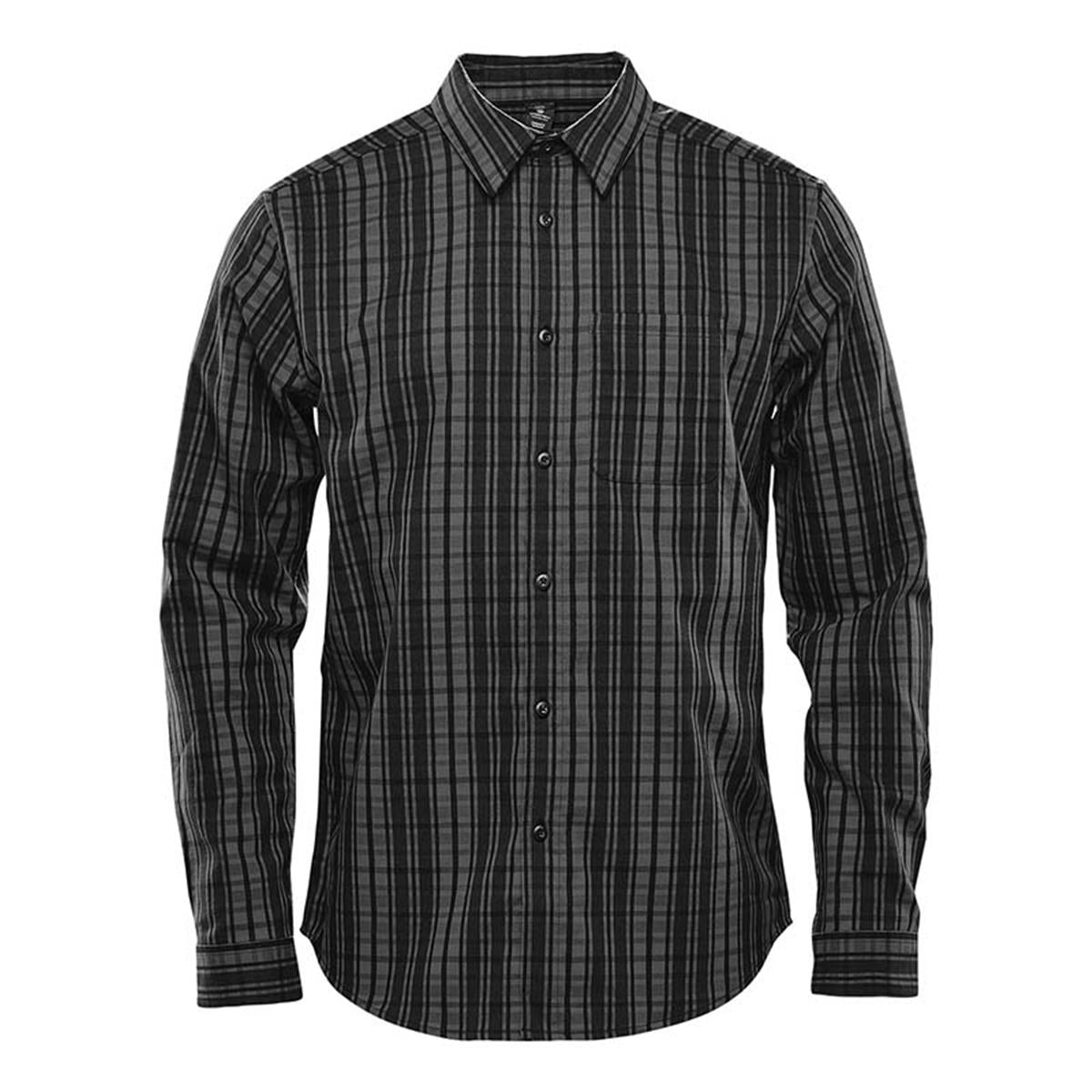 Men's Muirfield Performance Long Sleeve Shirt - Carbon Plaid - Front