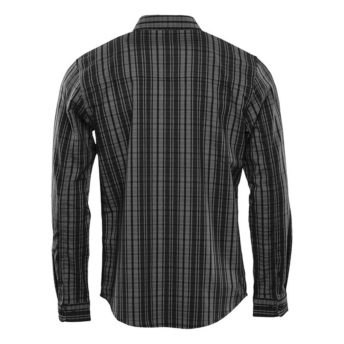 Men's Muirfield Performance Long Sleeve Shirt - Carbon Plaid - Back