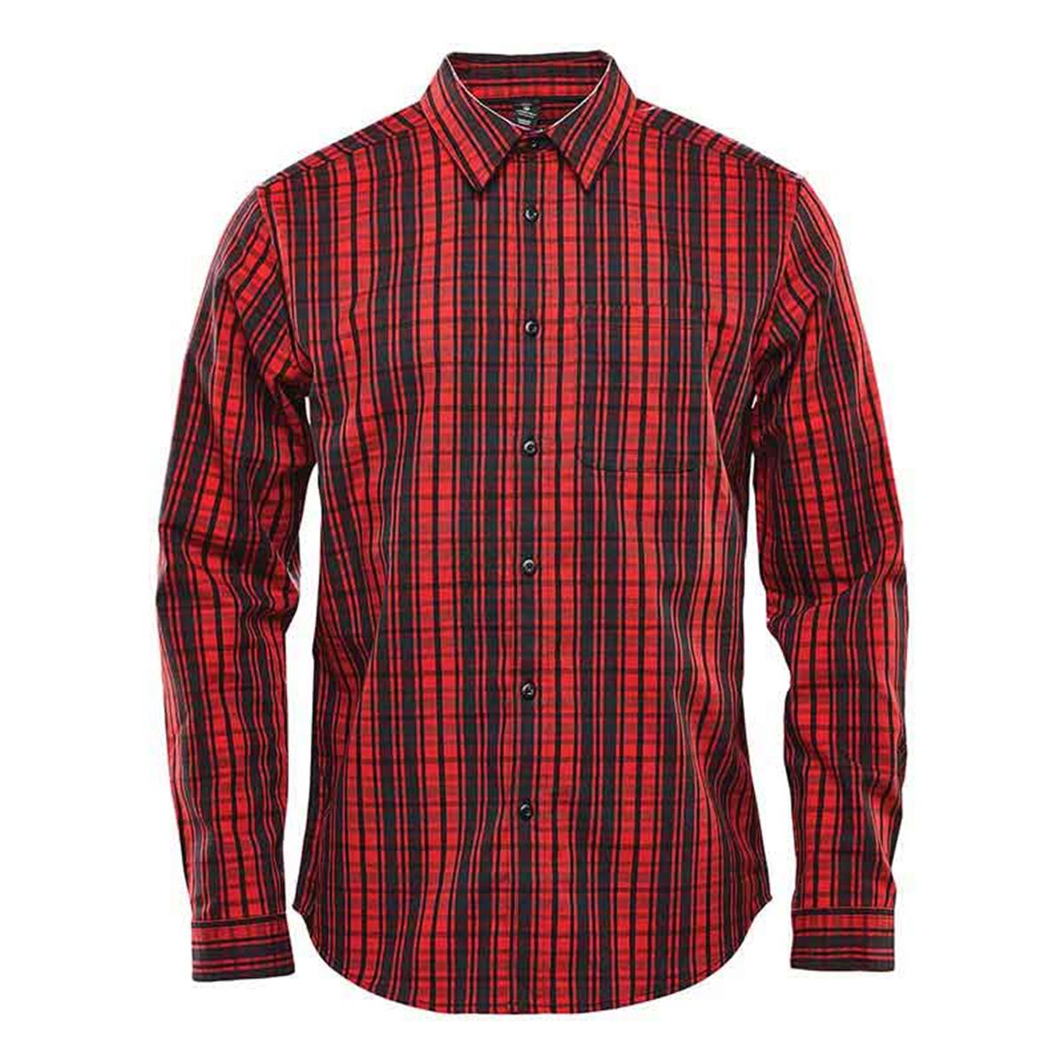 Men's Muirfield Performance Long Sleeve Shirt - Red Plaid - Front