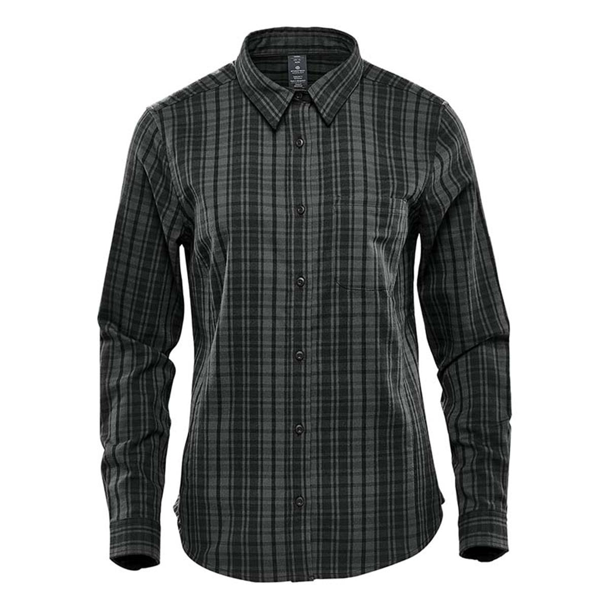 Women's Muirfield Performance Long Sleeve Shirt - Carbon Plaid - Front