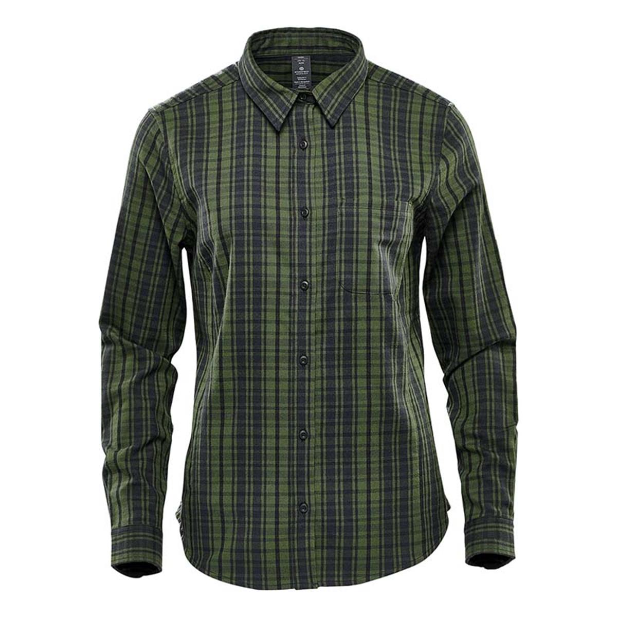 Women's Muirfield Performance Long Sleeve Shirt - Earth Plaid - Front