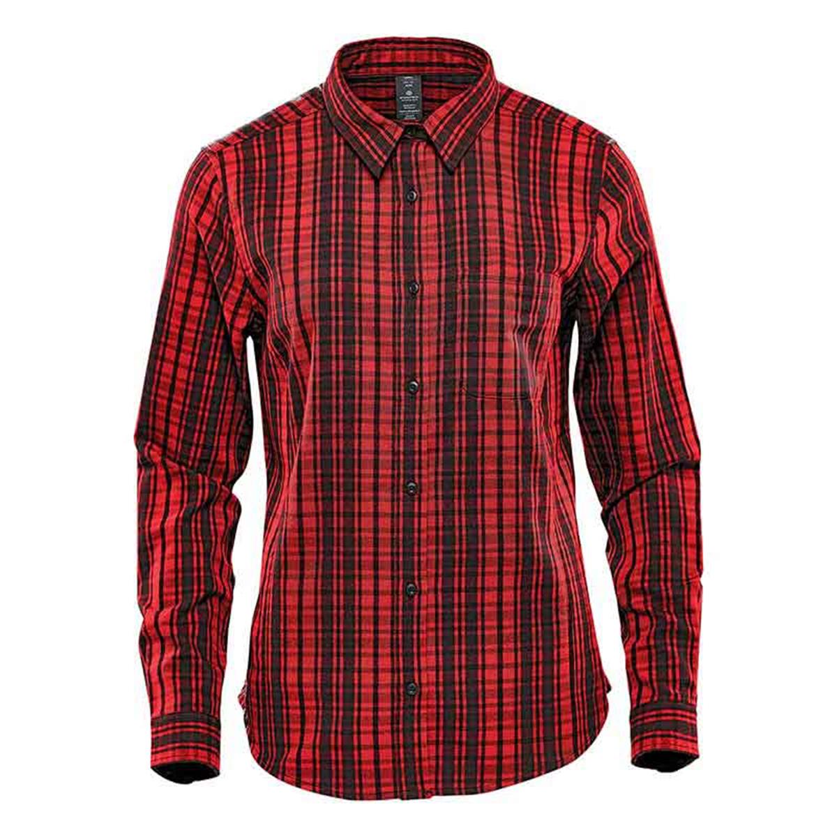 Women's Muirfield Performance Long Sleeve Shirt - Red Plaid - Front