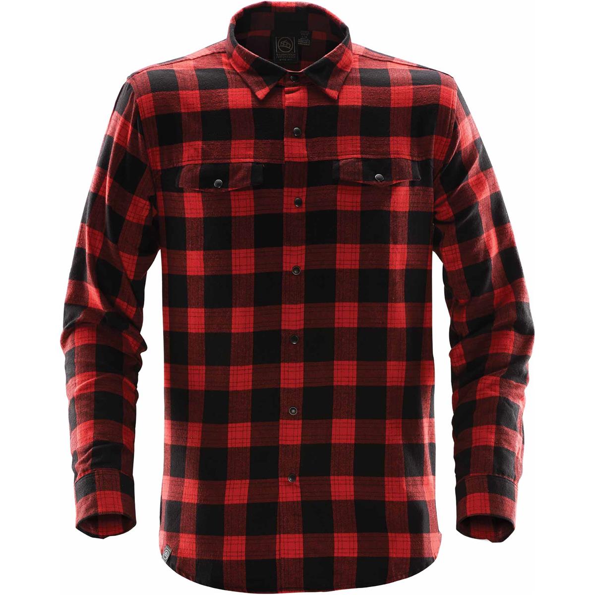 Men's Logan Snap Front Shirt - Black / Red Plaid - Front