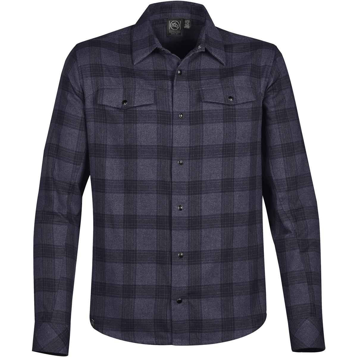 Men's Logan Snap Front Shirt - Navy Plaid - Front