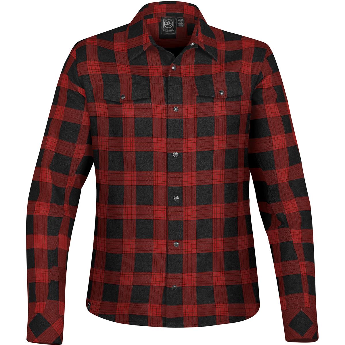 Women's Logan Snap Front Shirt - Black / Red Plaid - Front