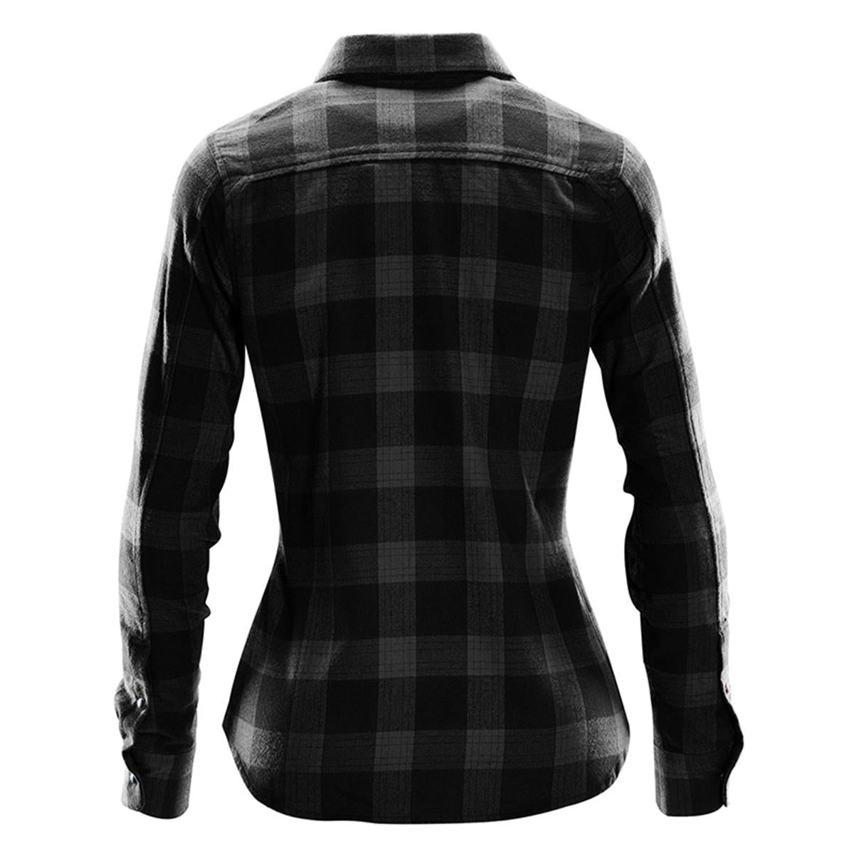 Women's Logan Snap Front Shirt - Carbon Plaid - Back