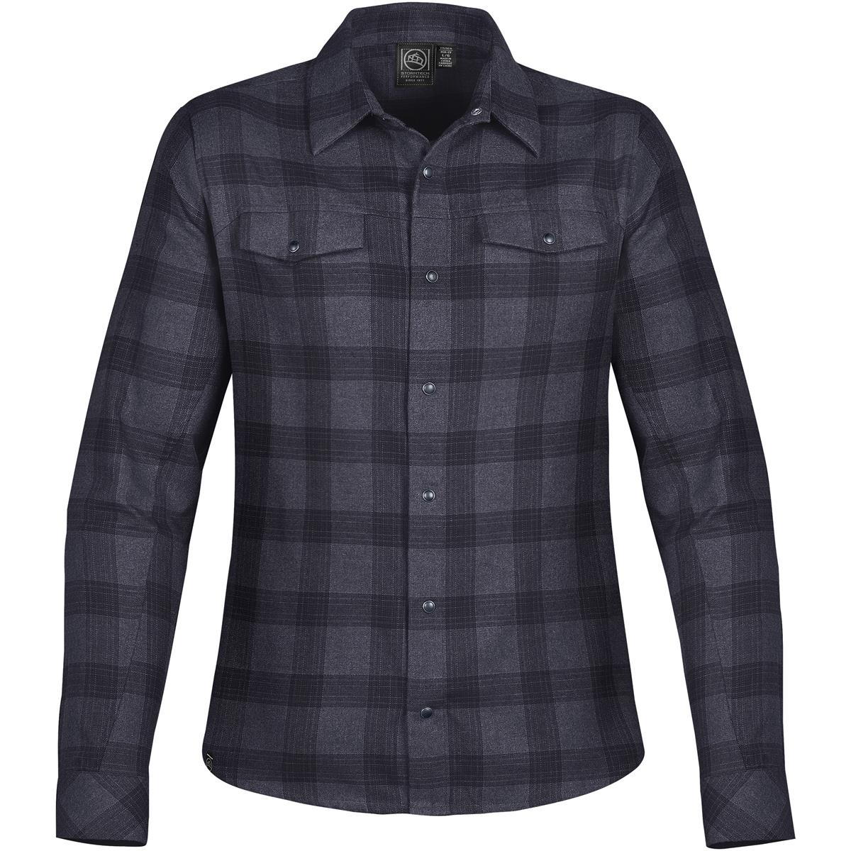 Women's Logan Snap Front Shirt - Navy Plaid - Front