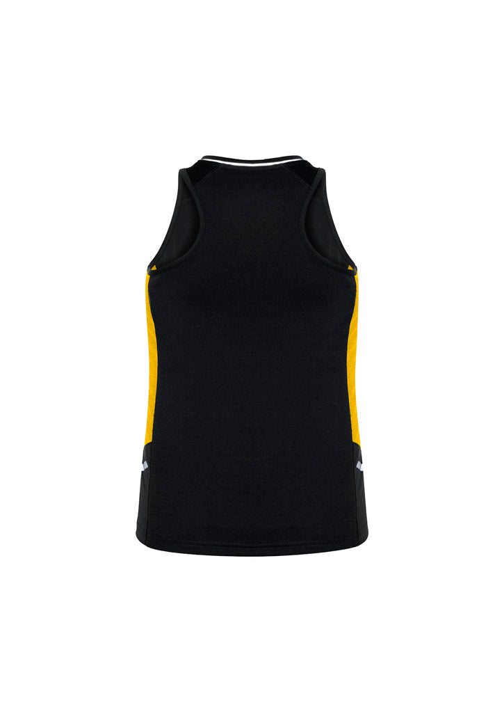 Renegade Womens Singlet - Black/Gold/Silver - Back