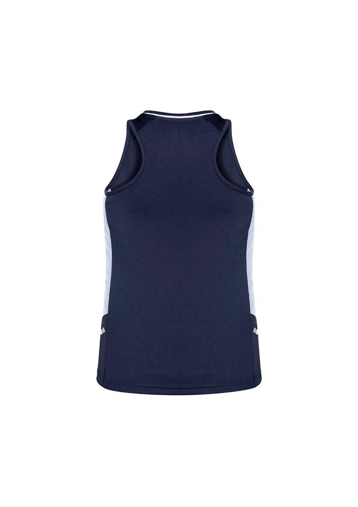 Renegade Womens Singlet - Navy/White/Silver - Back