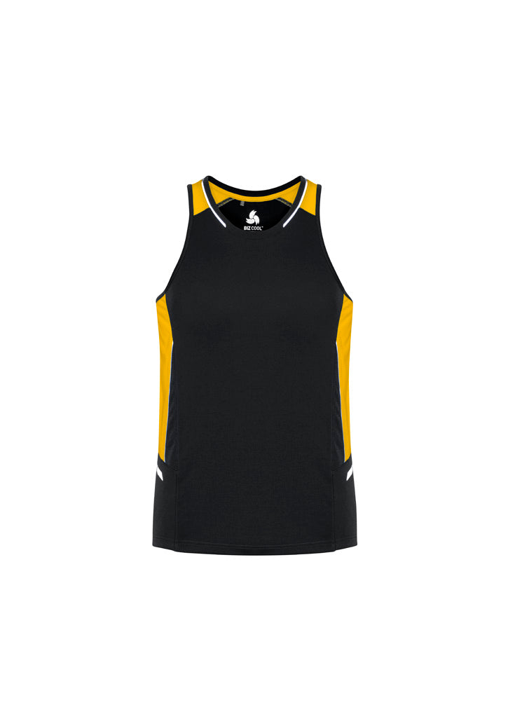 Renegade Mens Singlet - Black/Gold/Silver - Front