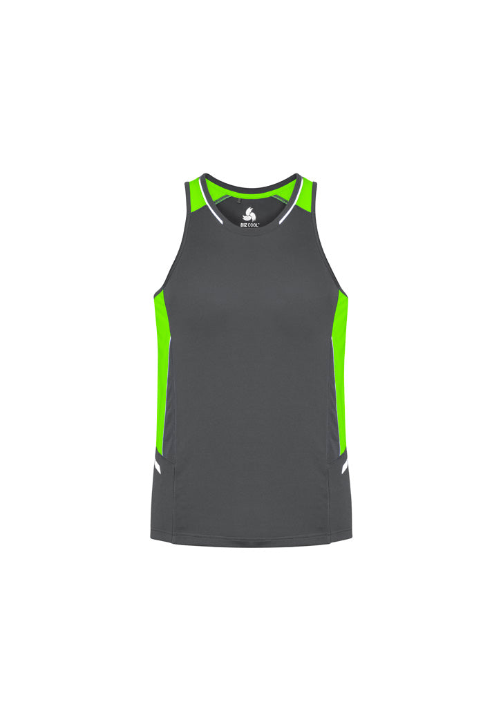 Renegade Mens Singlet - Grey/Fluoro Lime/Silver - Front