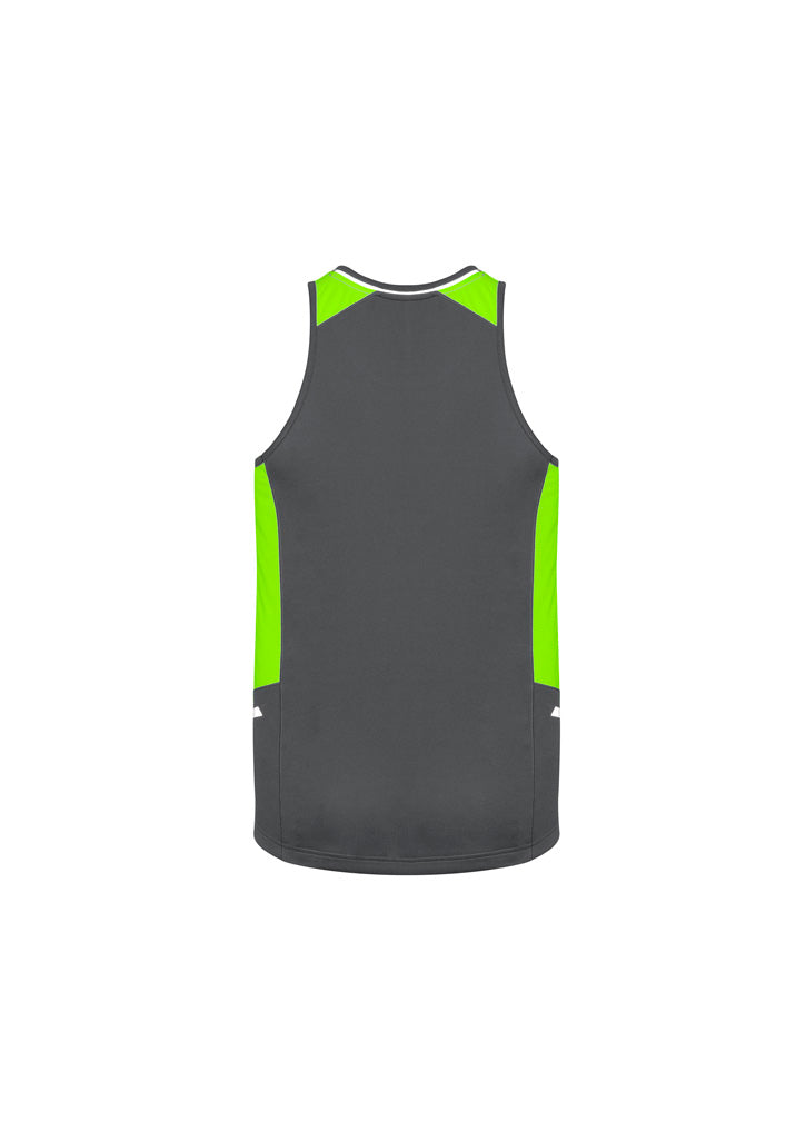 Renegade Mens Singlet - Grey/Fluoro Lime/Silver - Back