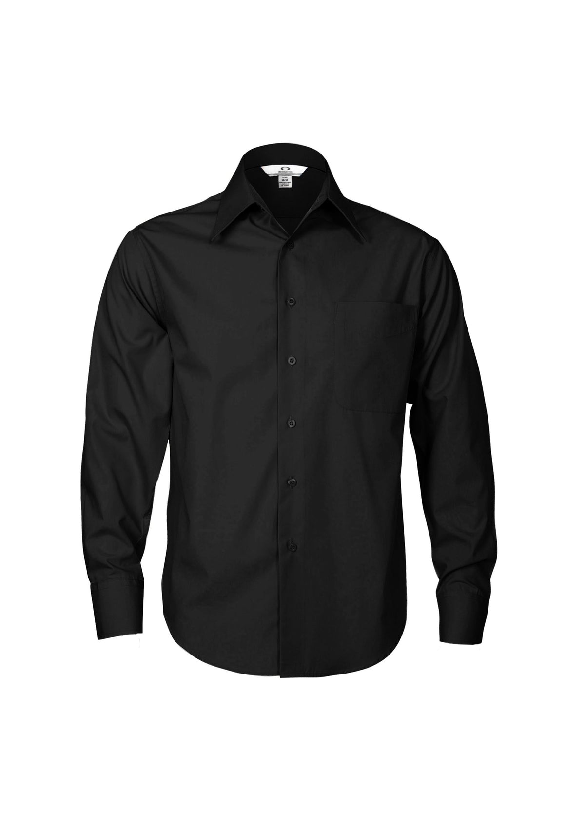 Metro Mens Long Sleeve Shirt - Black - Front