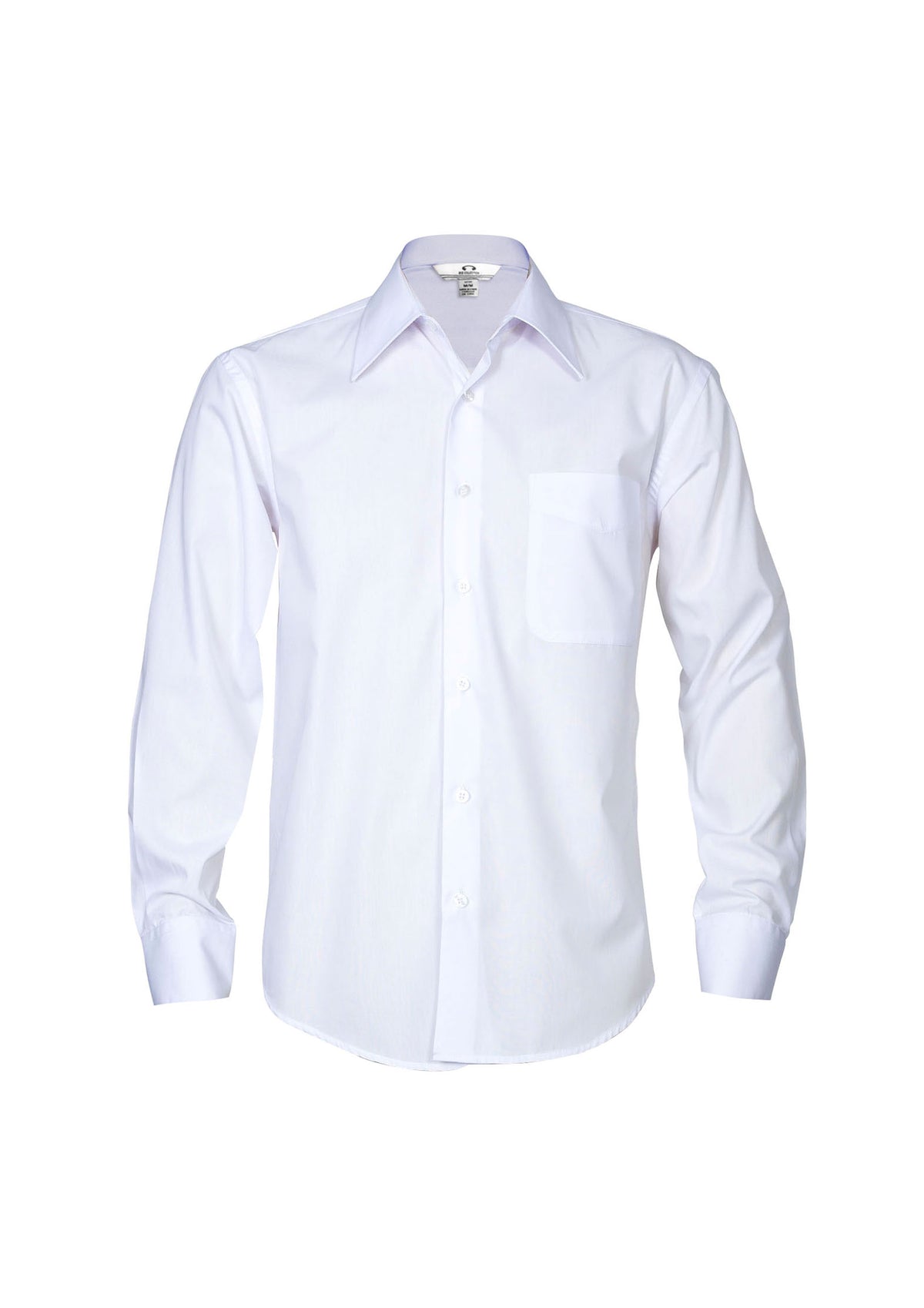 Metro Mens Long Sleeve Shirt - White - Front