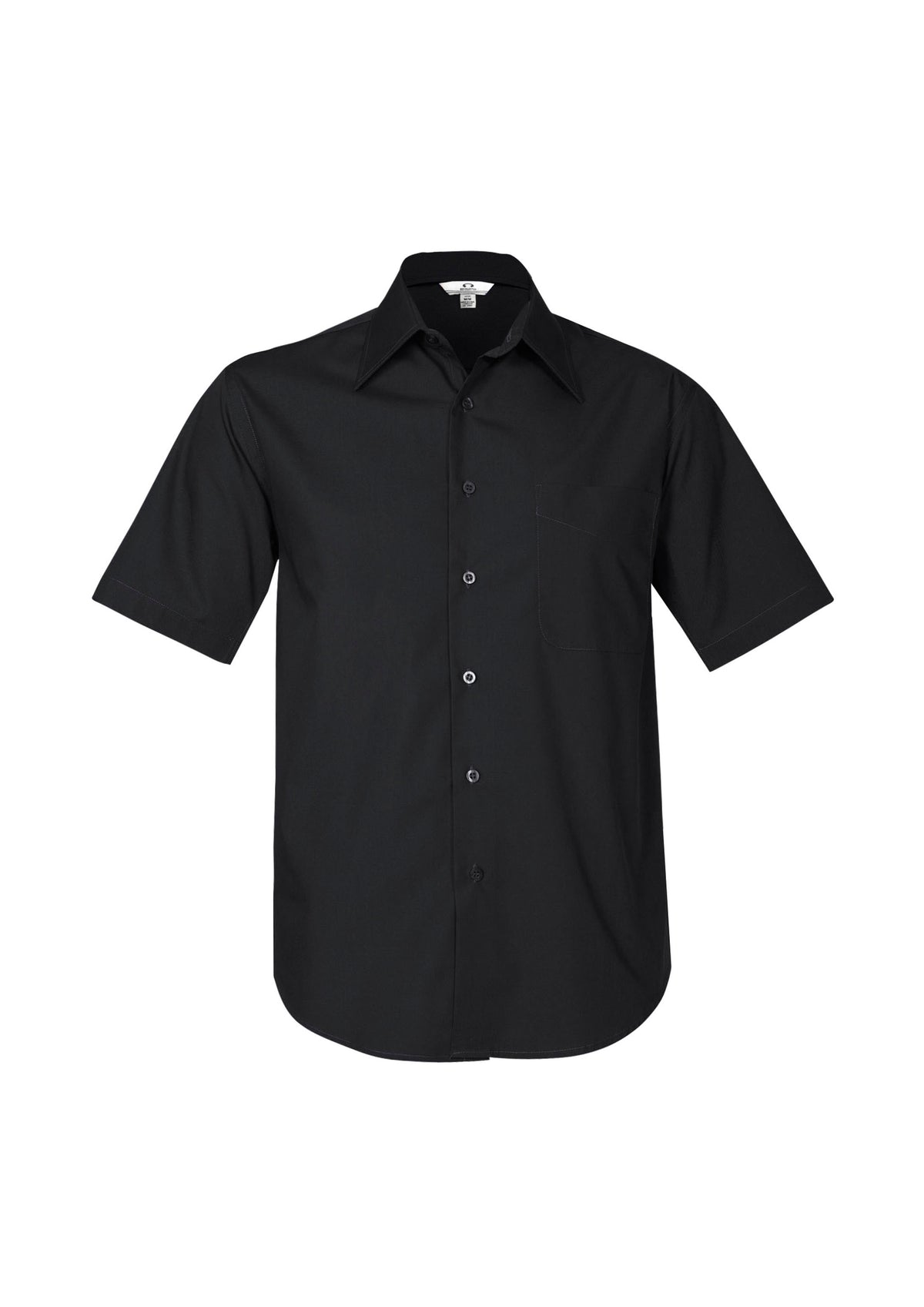 Metro Mens Short Sleeve Shirt - Black - Front