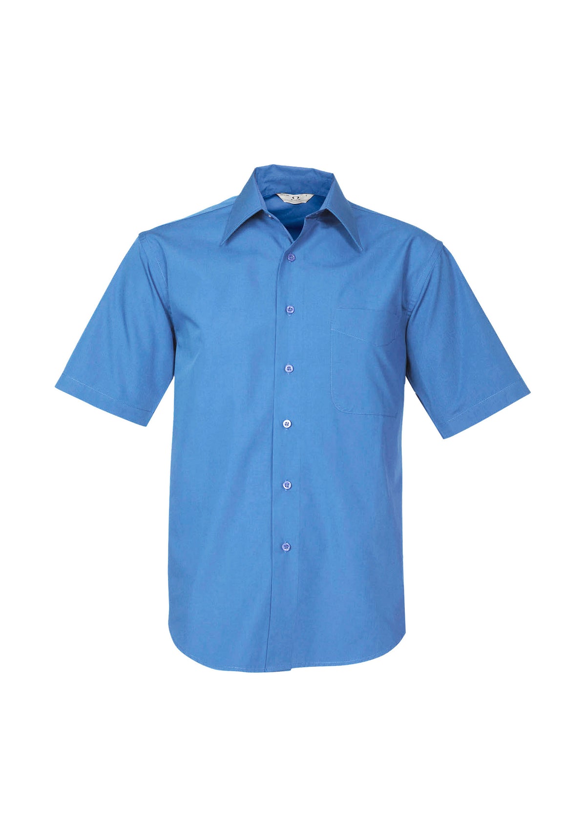 Metro Mens Short Sleeve Shirt - Mid Blue - Front