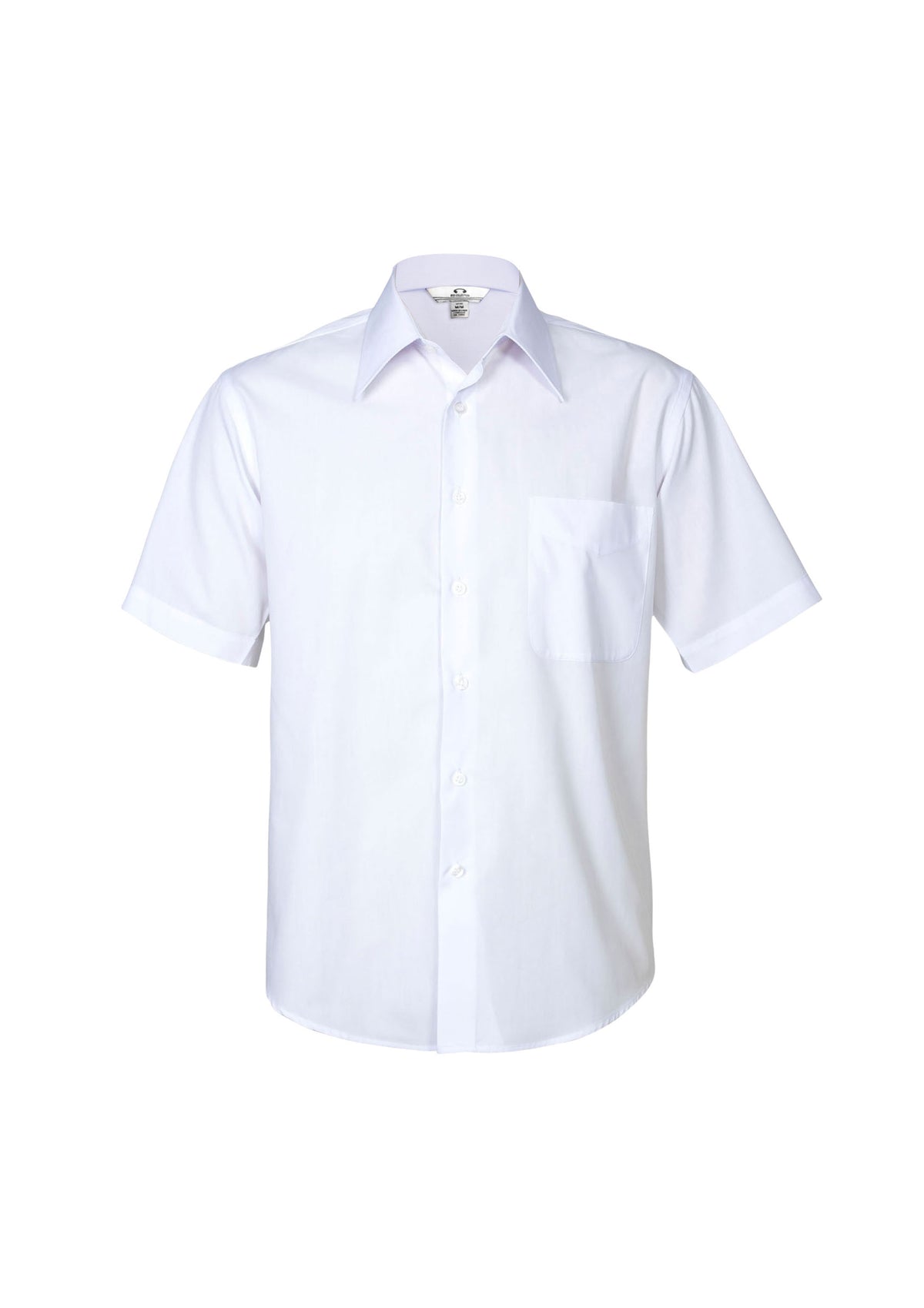Metro Mens Short Sleeve Shirt - White - Front