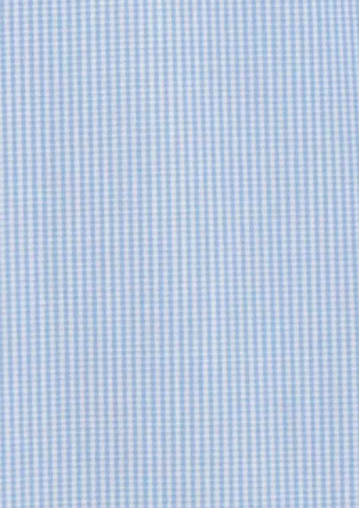 Micro Mens Check Long Sleeve Shirt - Sky - View