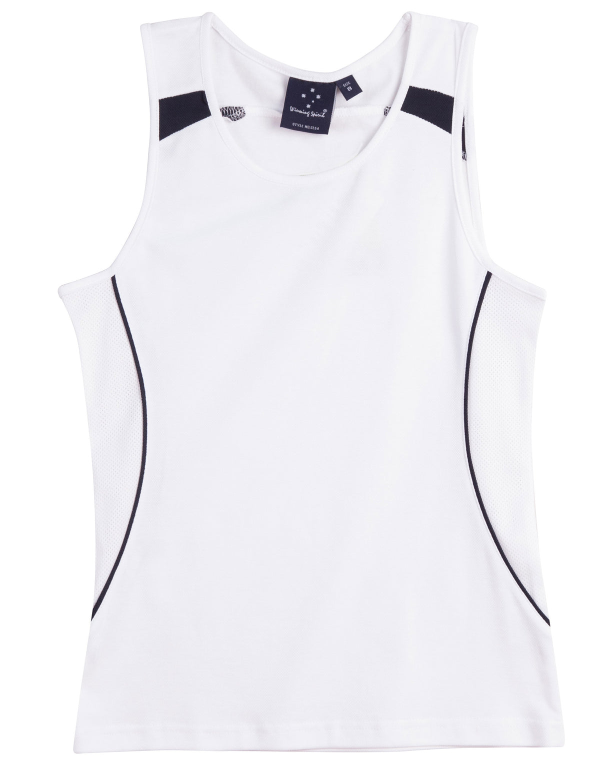 Legend Singlet Ladies' - White/Navy - Front