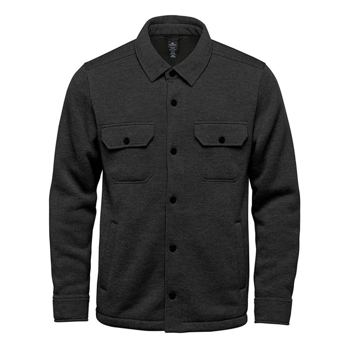 Unisex Avalante Fleece Shacket - Black Heather - Front