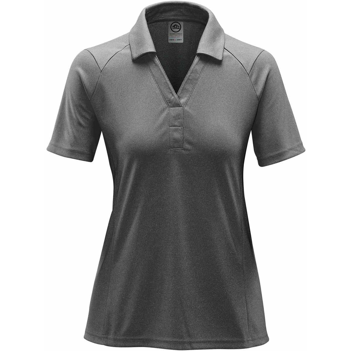 Women's Mistral Heathered Polo - Dolphin - Front