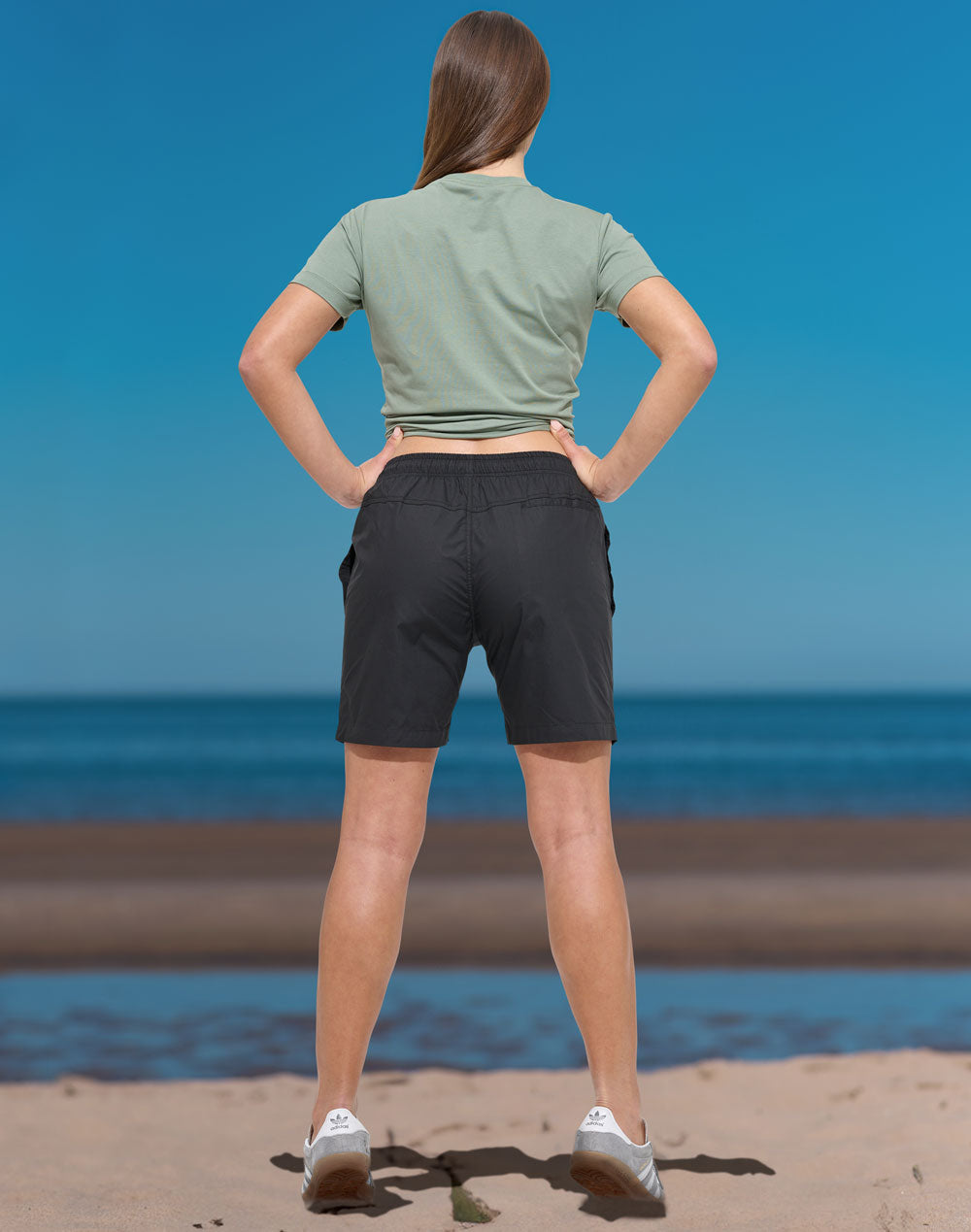 Unisex Mercerised Cotton Shorts - Black - Back