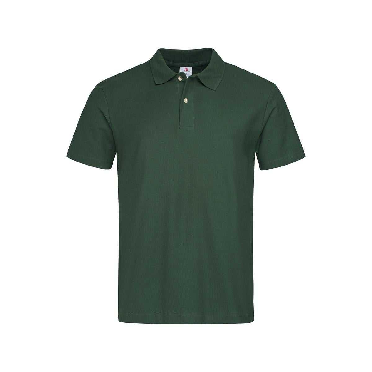 Men's Heavyweight Polo - Bottle Green - Front