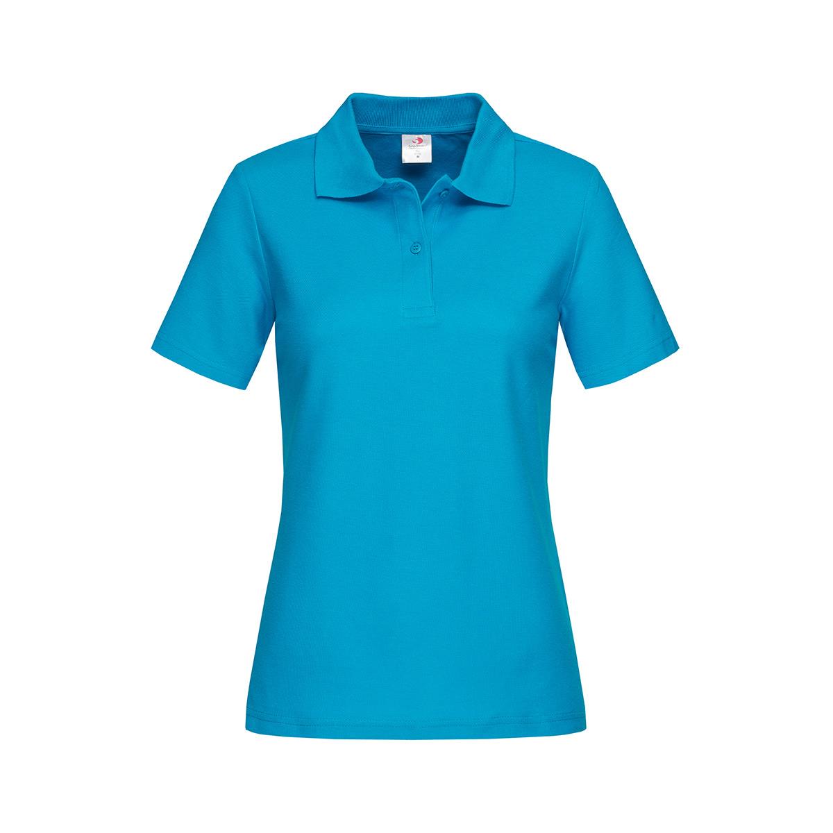 Women's Heavyweight Polo - Ocean Blue - Front