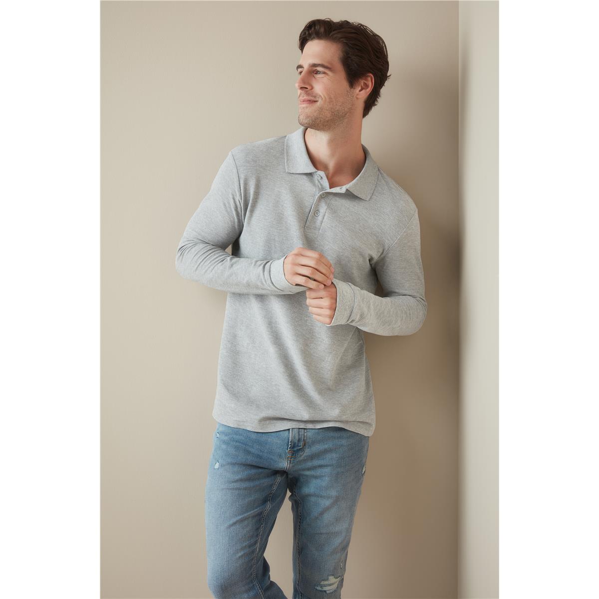 Men's Polo Long Sleeve - view