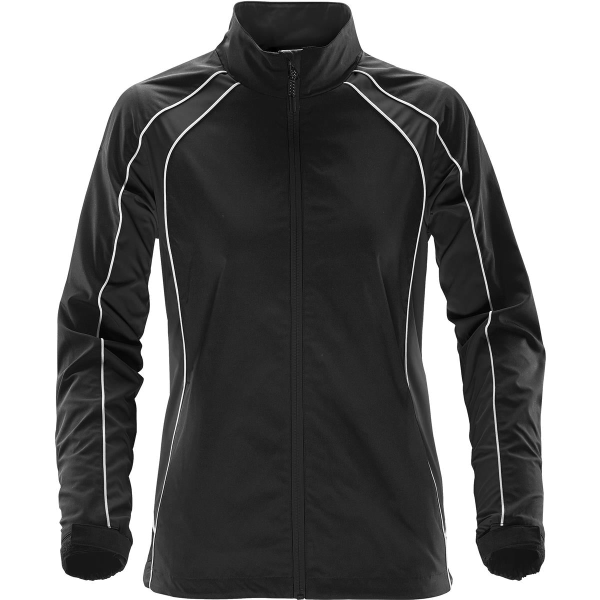 Women's Warrior Training Jacket - Black / Black / White - Front