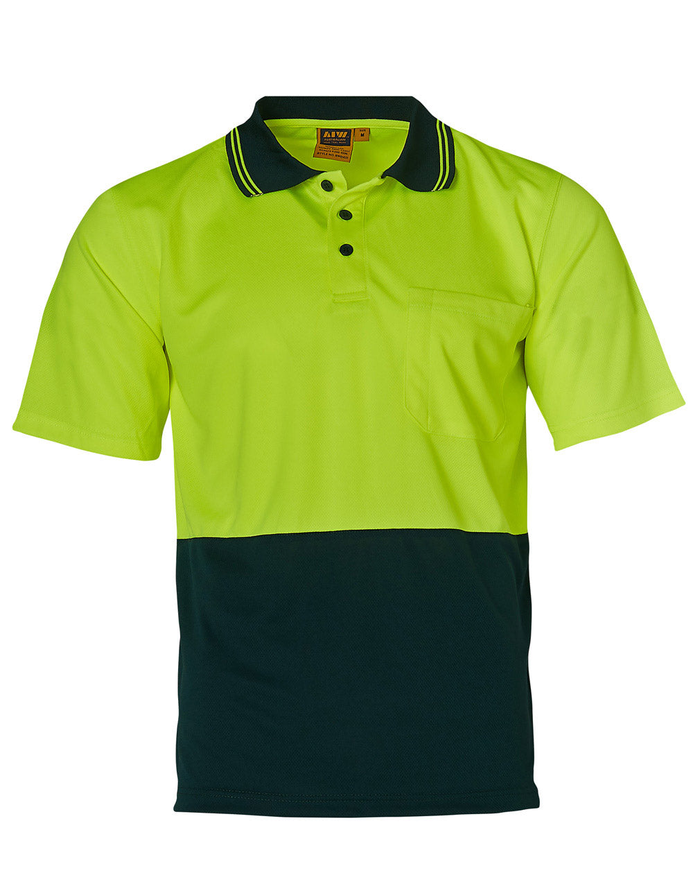 High Visibility Short Sleeve - FluoroYellow/Bottle - Front