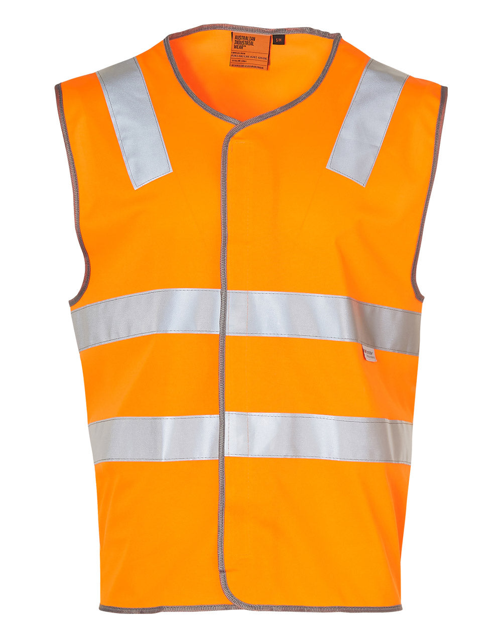 Hi-Vis Safety Vest - FluoroOrange/Silver - Front