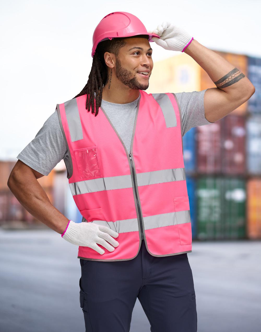 Unisex Hi-Vis Safety Vest with ID & Utility Pockets
