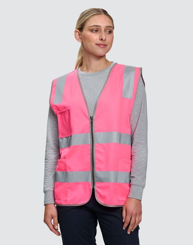 Unisex Hi-Vis Safety Vest with ID & Utility Pockets - view