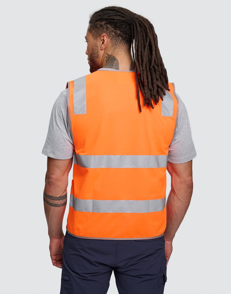 Unisex Hi-Vis Safety Vest with ID & Utility Pockets - Orange - View