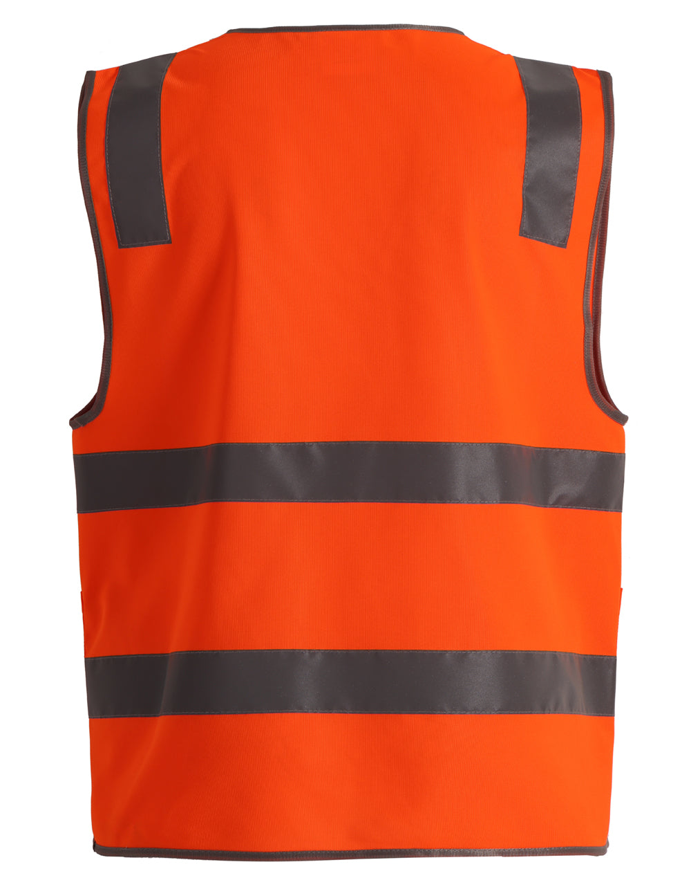 Unisex Hi-Vis Safety Vest with ID & Utility Pockets - Orange - Back