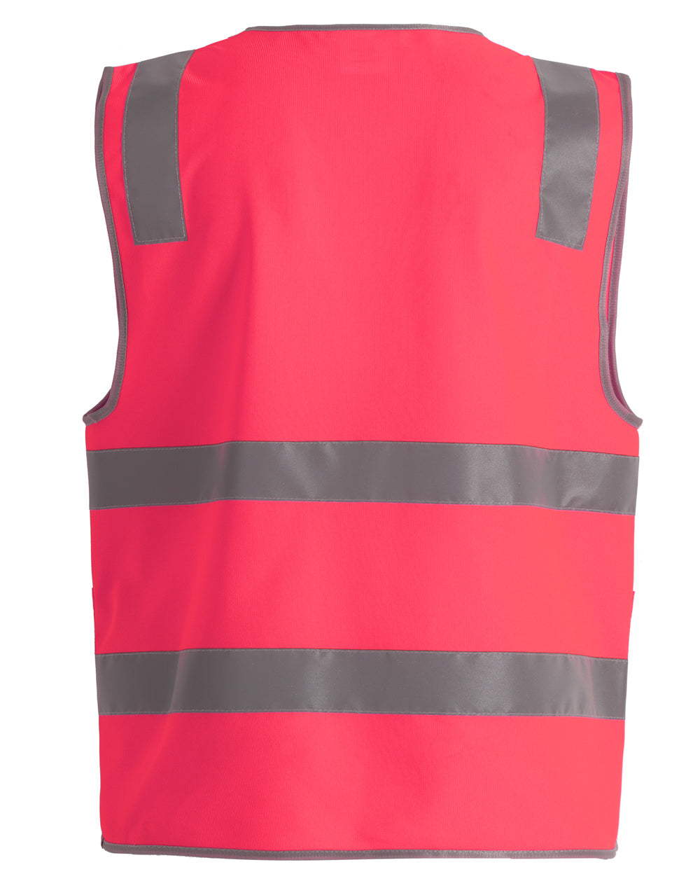 Unisex Hi-Vis Safety Vest with ID & Utility Pockets - Pink - Back