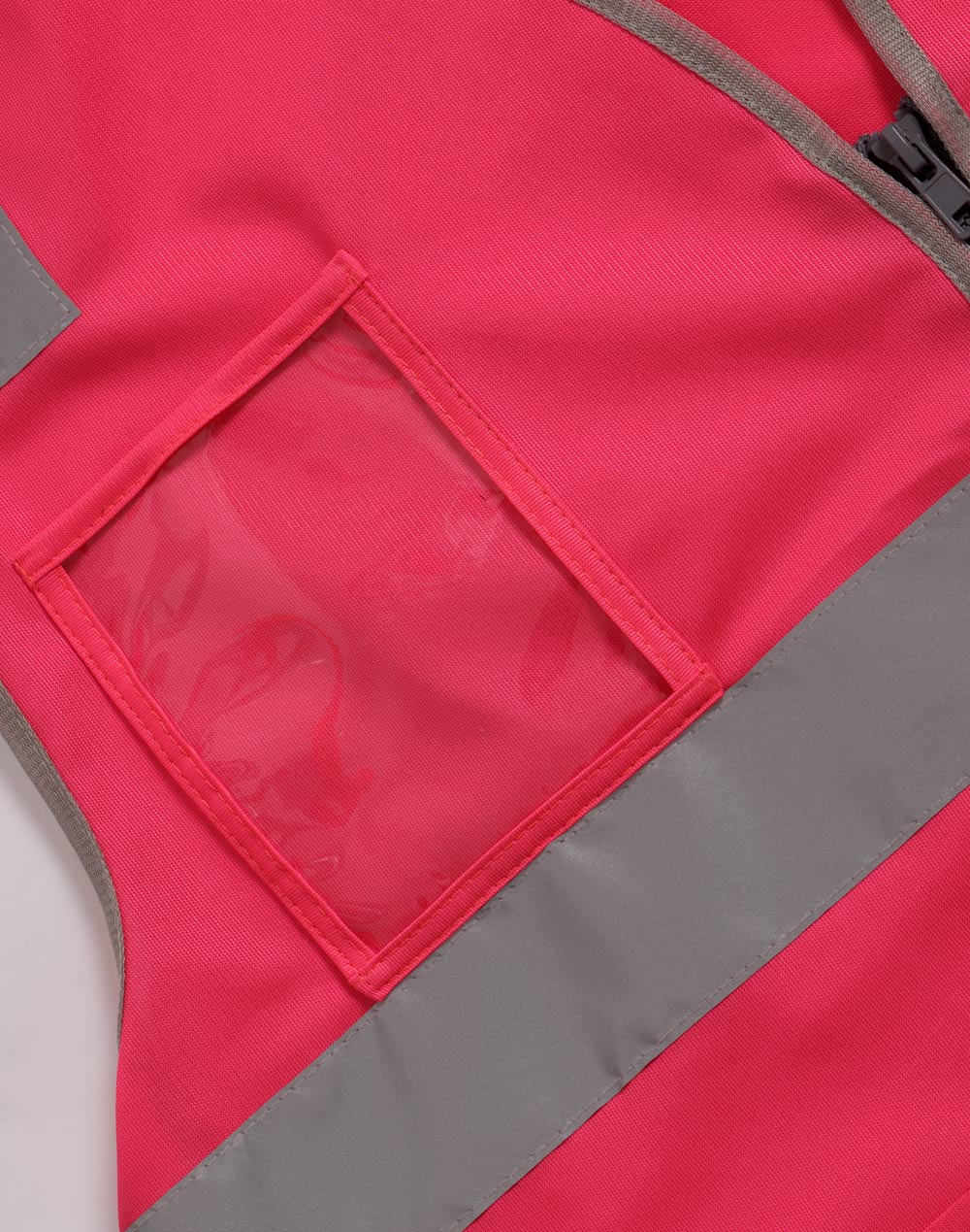 Unisex Hi-Vis Safety Vest with ID & Utility Pockets - Pink - View