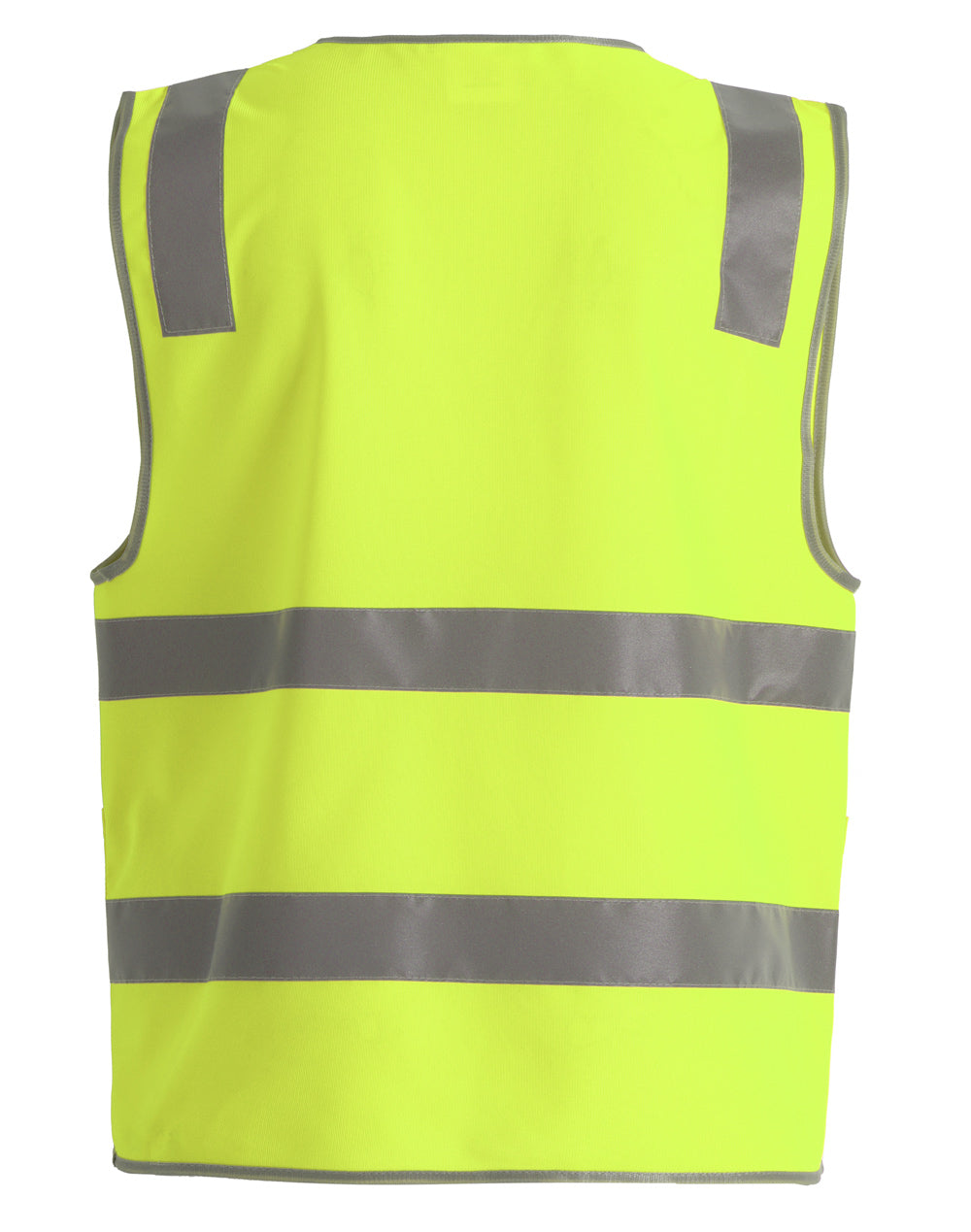 Unisex Hi-Vis Safety Vest with ID & Utility Pockets - Yellow - Back