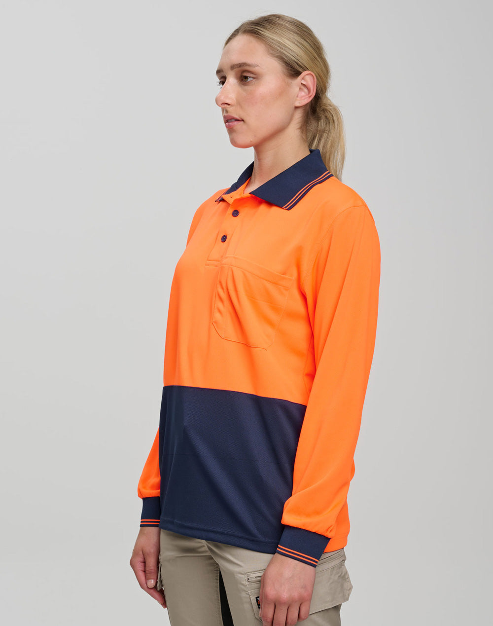 High Visibility Long Sleeve Polo - view