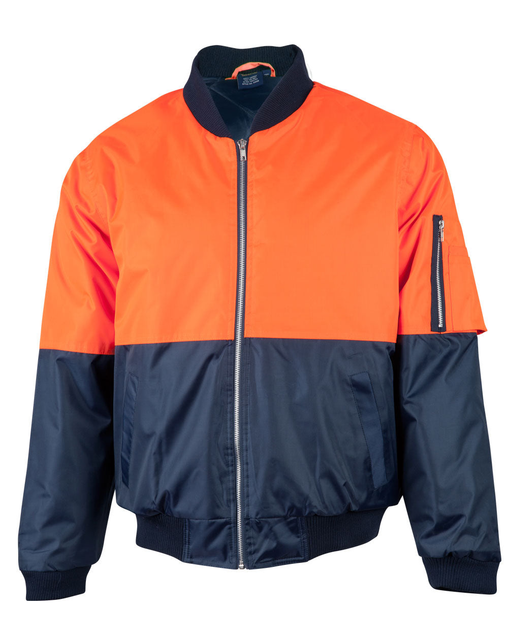 Hi-Vis Two Tone Flying Jacket - Orange/Navy - Front