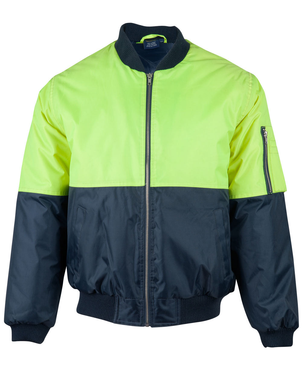 Hi-Vis Two Tone Flying Jacket - Yellow/Navy - Front