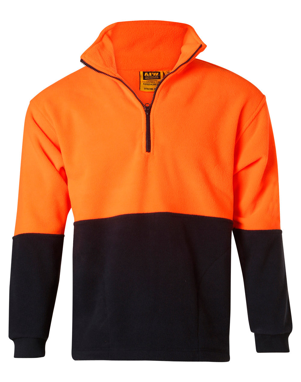 Hi-Vis 2 Tone Polar Fleece - FluoroOrange/Navy - Front